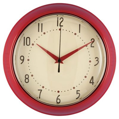 Buy Tesco Clocks Retro Clock, Red from our Clocks range - Tesco