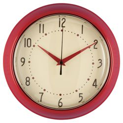 Buy Tesco Clocks Retro Clock, Red from our Clocks range - Tesco.com