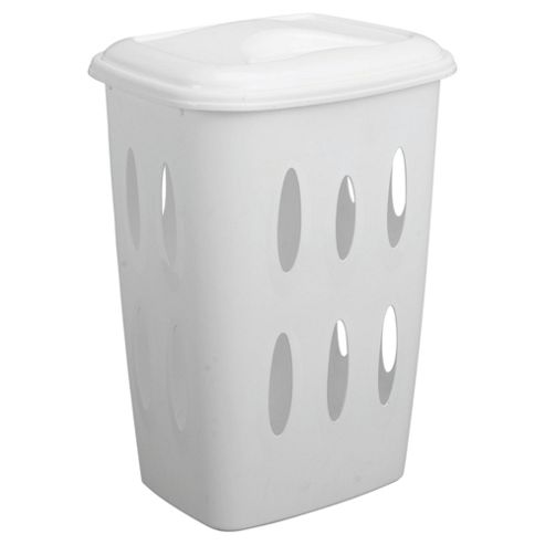 Buy Tesco Basics 45L Plastic Laundry Basket, White from our Laundry ...