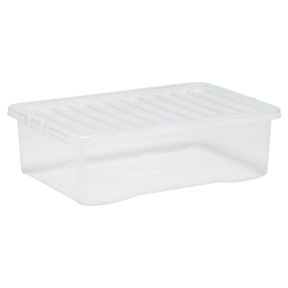 Wham Crystal 32L Underbed storage box with lid, clear