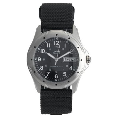 Buy Lorus Mens Black Webbing Strap Watch From Our Men's Watches Range 