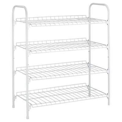 Buy Tesco Metal 4 Shelf Shoe Rack, White from our Storage Boxes range ...