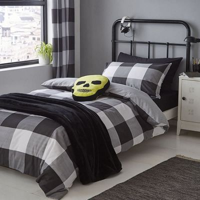 Buy Catherine Lansfield Boston Check Easy Care Single Duvet Set