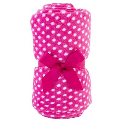 Buy Tesco Kids Basics Polka Dot Fleece Blanket from our Throws