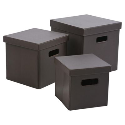 leather boxes tesco effect collapsible 2279 storage