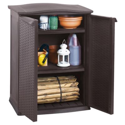 buy keter rattan effect low garden utility shed from our