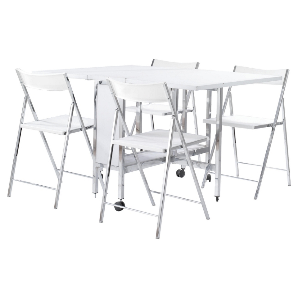 Buy Poplar dining table & 4 chairs, white from our Dining Tables range 