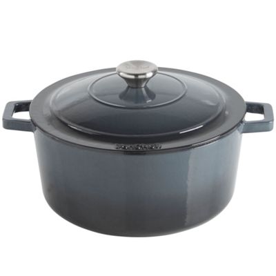 Buy VonShef 4.5L Graduated Grey Cast Iron Casserole Dish from our All ...