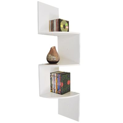 Buy Karo - Curved Wall Mounted 3 Tier Corner Shelf - White from our ...