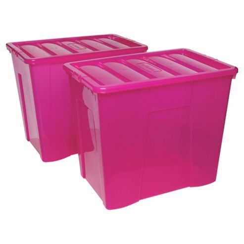 Buy Wham 160L storage box with lid, 2 pack from our Crates range - Tesco