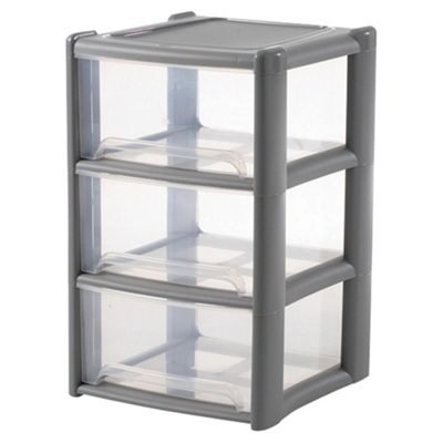 Buy Wham 3 Drawer Storage Tower, Grey from our Storage Towers range - Tesco