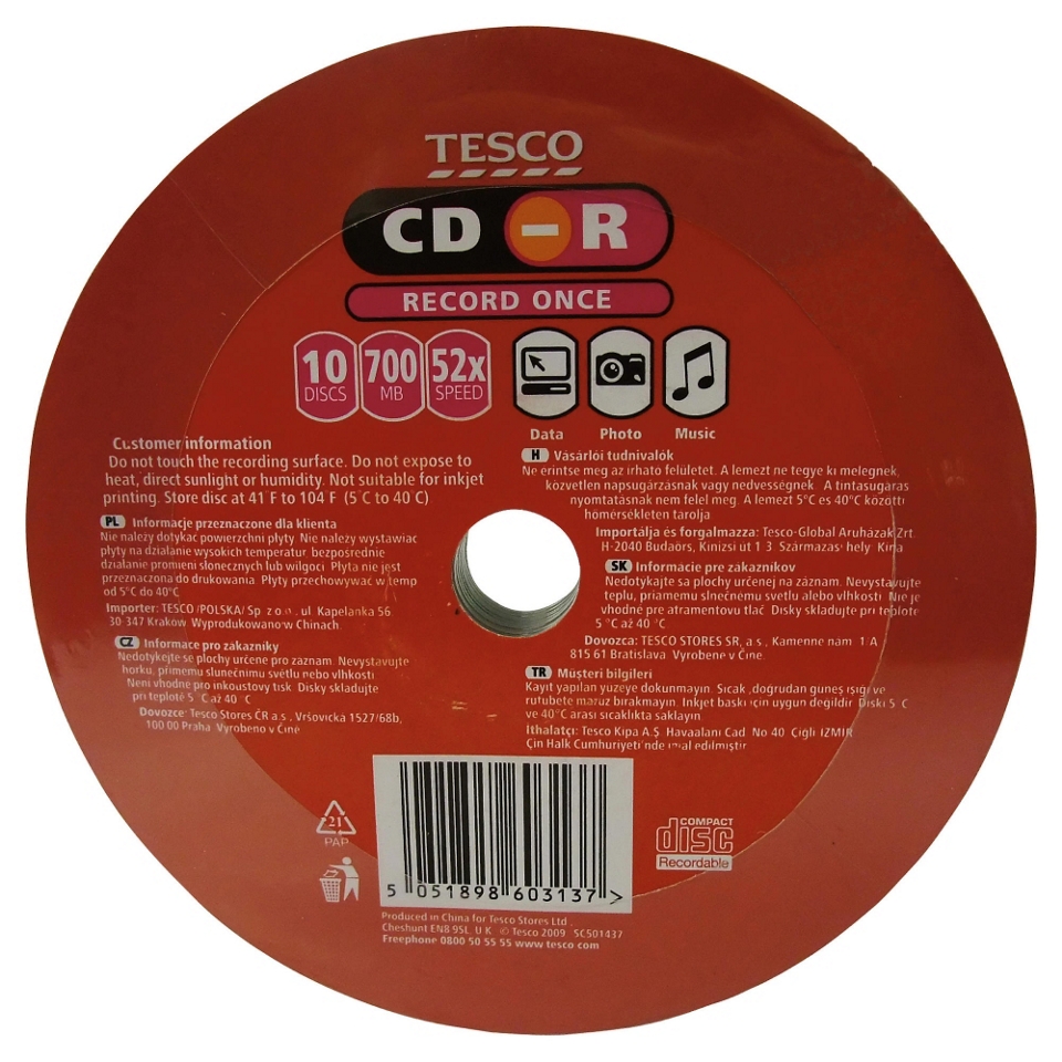 Buy CD R from our Blank CDs & DVDs range   Tesco