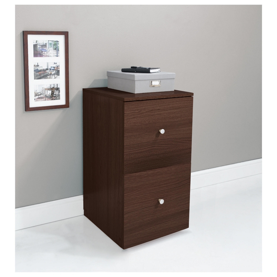 Isaac 2 Drawer Filer, Walnut Effect