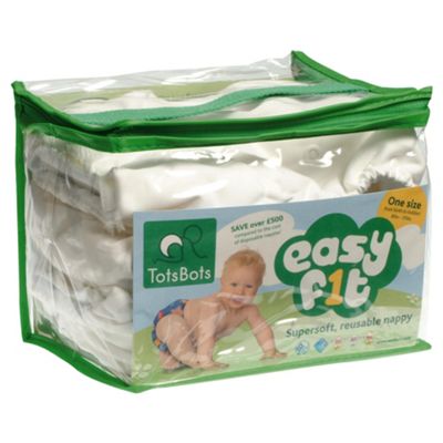 Buy TotsBots 3 Pack Easyfit White Reusable Nappies From Our Reusable ...