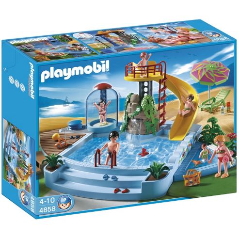 Buy Playmobil 4858 Pool with Water Slide Playset from our Playmobil ...