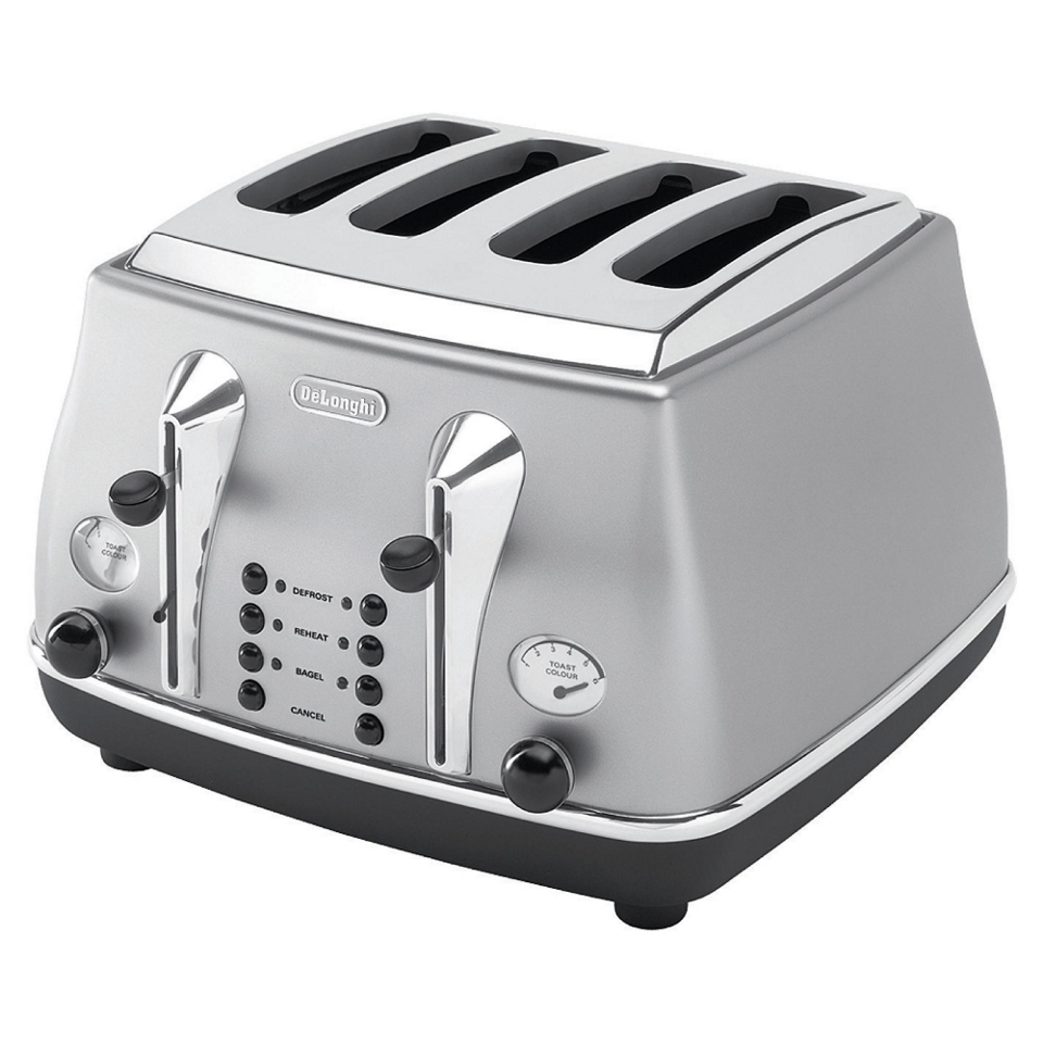 DeLonghi CTO4003 Icona 4 Slice Toaster   Silver