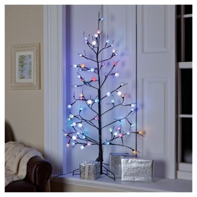 Buy Festive 4ft Black Stem Fibre Optic Christmas Tree from our ...
