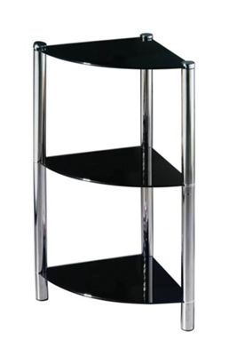 Buy Premier Housewares Three Tier Corner Shelf Unit with Black Glass ...