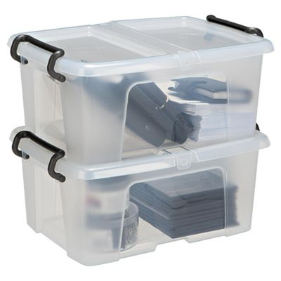 Buy Strata Plastic Storage Box with Lid - 12L - 2 Pack from our Storage ...