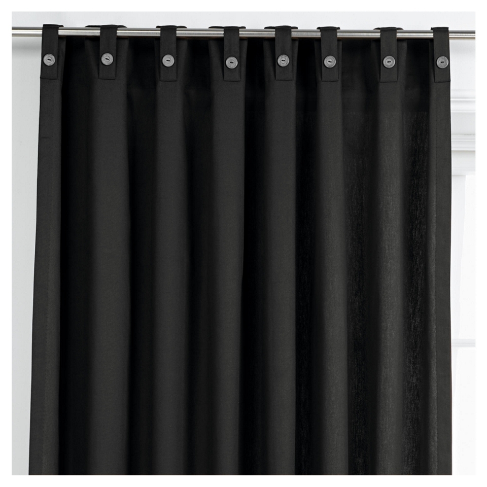 Tesco Plain canvas Unlined Belt Top Curtain 46x90   Black