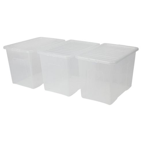 Buy Wham crystal 80L box and lid, 3 pack from our Crates & Boxes range ...