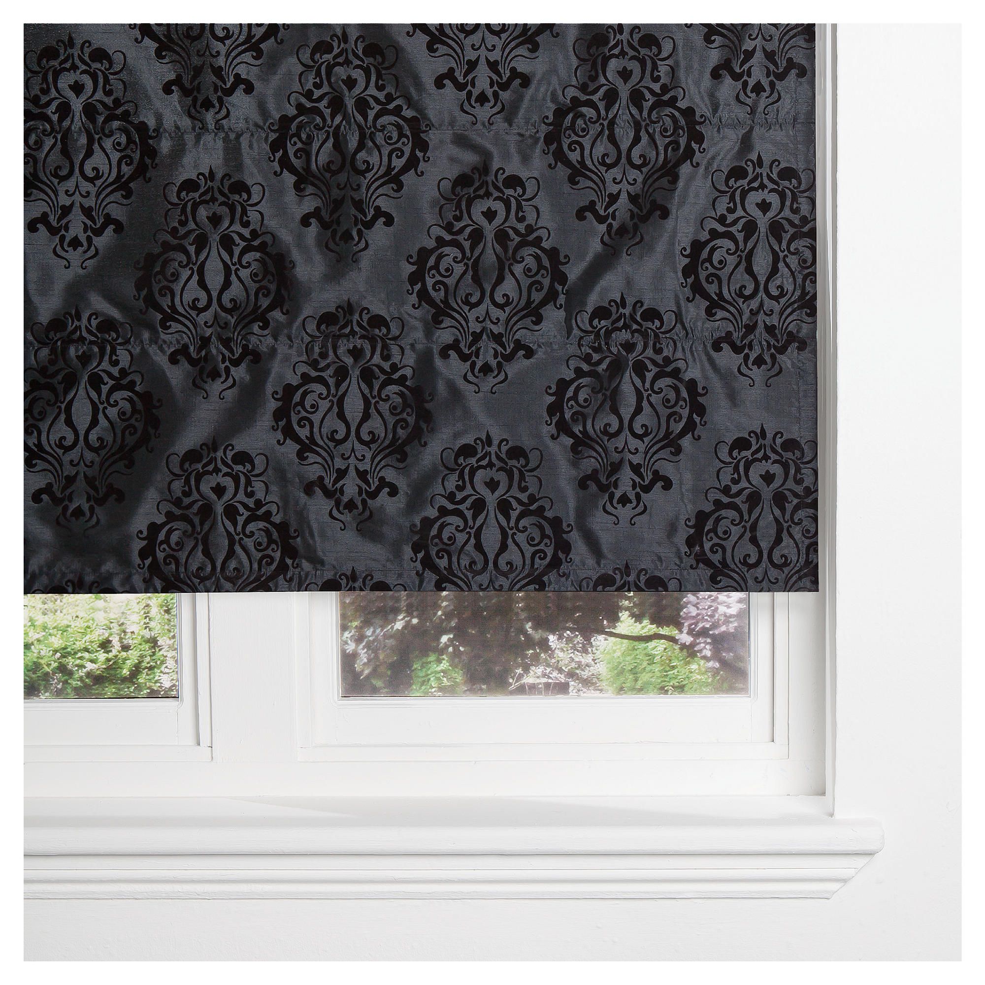 Download Design 40 of Black Damask Roman Blinds | bae-xkca4