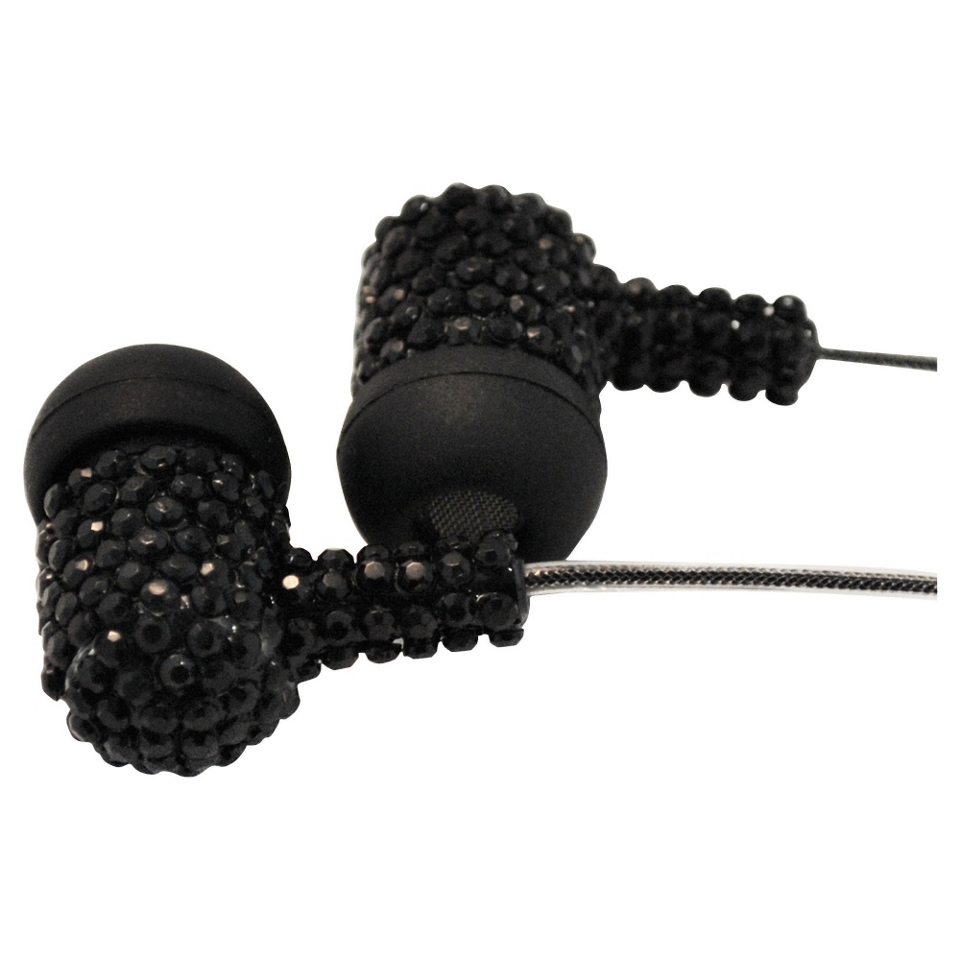 iCandy Crystal Earphones With Microphone Black