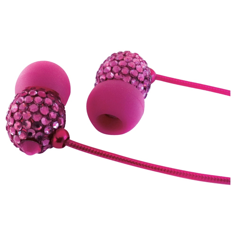 iCandy Crystal Earphones With Microphone Pink