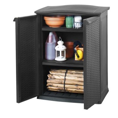 buy keter rattan style mini plastic shed - anthracite from