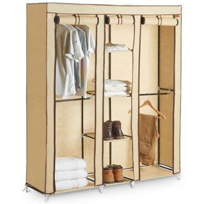 Buy VonHaus Extra Large Triple Canvas Wardrobe Clothes Storage With ...