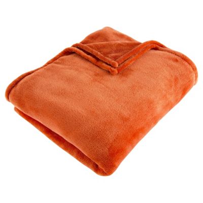 Buy Super Soft Fleece Throw, Burnt Orange from our Throws ...