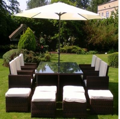 Buy Orlando 14 Piece Garden Cube Set Brown Rattan from our Garden