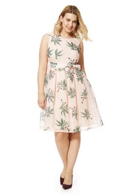 tesco peach dress