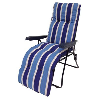 Buy Culcita Padded Reclining Garden Chair, Blue from our Garden
