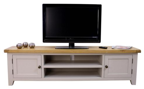 grey painted oak tv unit