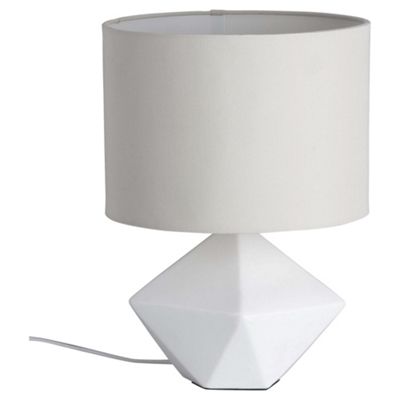 Buy Diamond Ceramic Table Lamp, White From Our Table, Desk & Bedside 