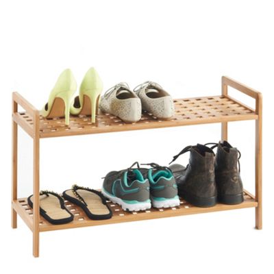 Buy VonHaus 2-Tier Slimline Bamboo Shoe Rack/Shelf Organiser from our ...