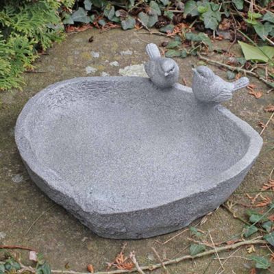 Buy Grey Stone Look Resin Bird Bath For The Garden from our Bird Baths ...