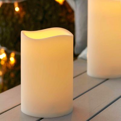 Buy Large Outdoor Battery LED Pillar Candle from our Unscented Candles ...