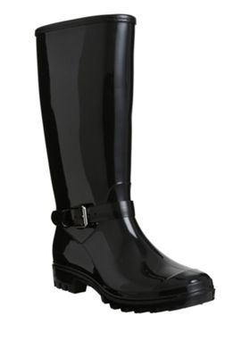 Buy F&F Faux Fur Lined Buckle Detail High Shine Wellies from our F&F ...