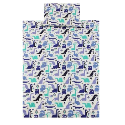 Buy 100 Cotton Cot Duvet Cover Set Blue Dino From Our All Baby