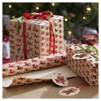 Buy Kraft Red Reindeer Christmas Wrapping Paper, 3m from our Christmas