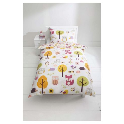 Buy Tesco Kids 100% Cotton Woodland Print Duvet Cover Set Single from ...