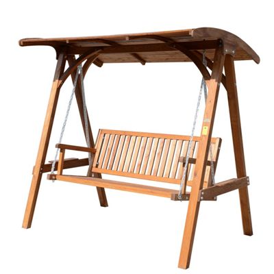 Buy Outsunny 3 Seater Wooden Garden Swing Chair with Wooden Canopy from our Garden Swing Seats 