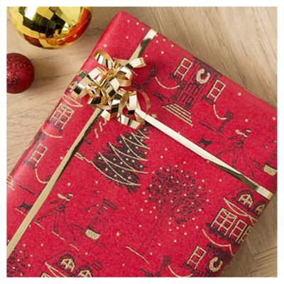 Buy Tesco Glittered Town Scene Christmas Wrapping Paper, 3m from our