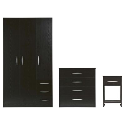 Buy Ashton Triple Wardrobe Furniture Set, Black from our Nursery ...