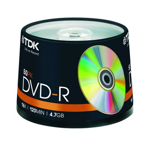 Buy TDK DVD-R 8X 4.7GB Blank Media Discs Cake Spindle 50 Pack from our ...