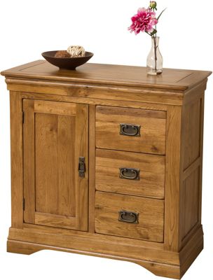 Buy French Chateau Rustic Solid Oak Hi-fi 3 Drawer Media ...