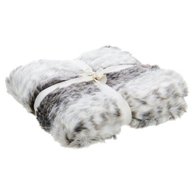 Buy Tesco Grey Faux Fur Throw from our Throws, Blankets & Bedspreads ...