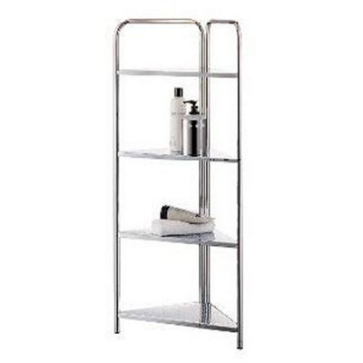 shelves bathroom athena tier corner metal storage silver tesco